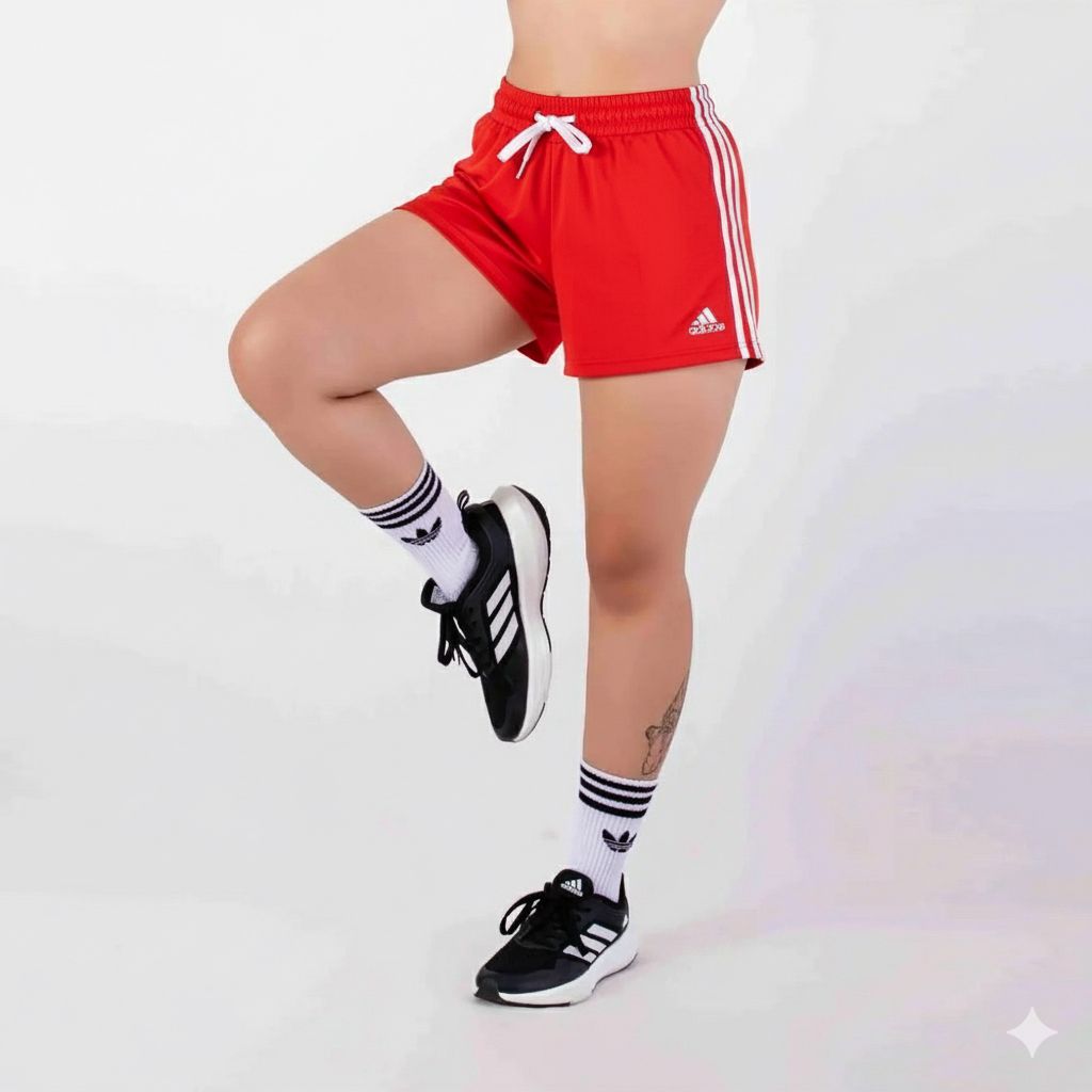 SHORT AD CON LICRA ROJO